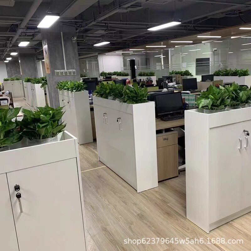新款办公室隔断柜简约现代文件矮柜储物花槽资料花草木质厂家直销