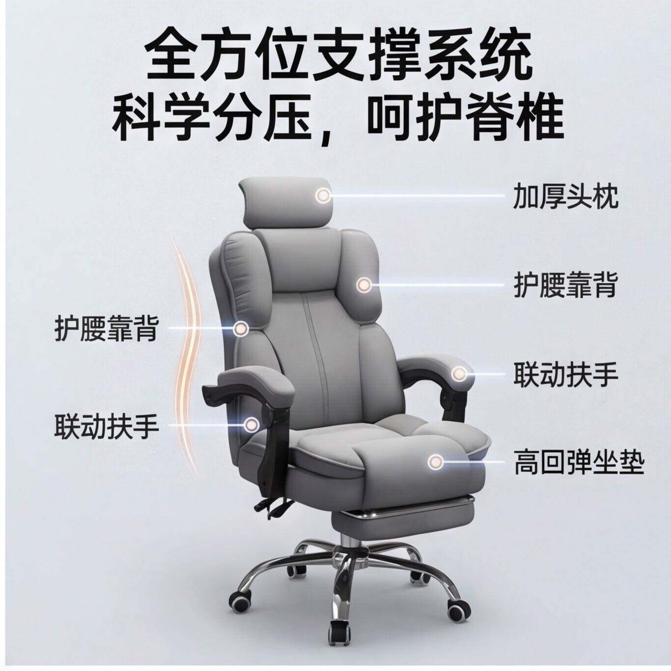 电脑椅电竞椅家用可躺舒适久坐靠背沙发椅子书桌宿舍直播学习转椅