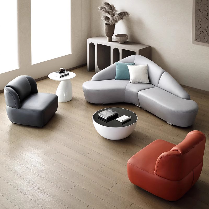 商务办公沙发茶几组合异形现代创意前台大厅接待室休息区洽谈套装