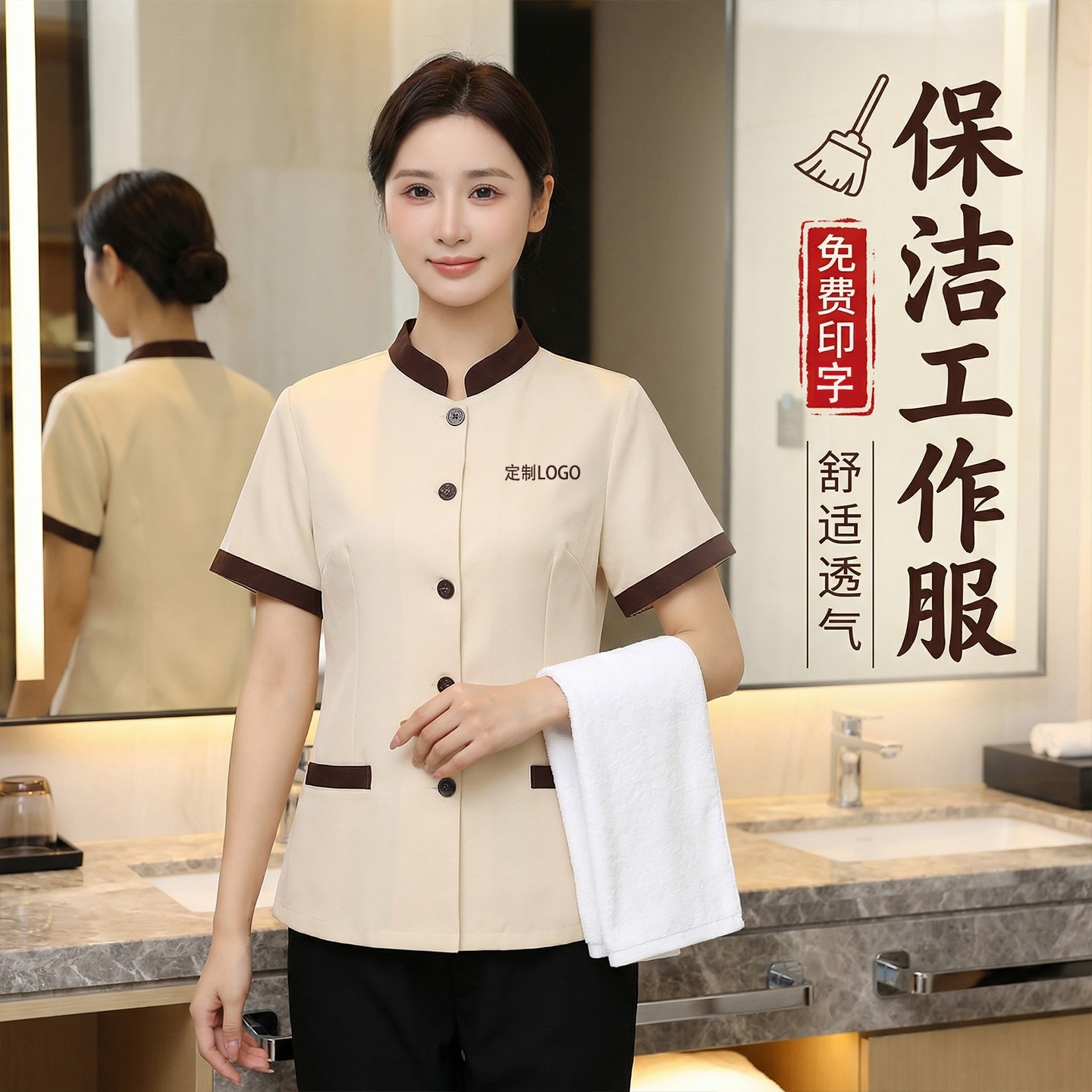物业保洁工作服短袖夏季