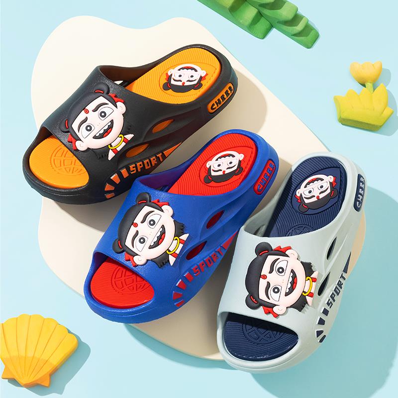 哪吒儿童凉拖鞋亲子款男女新款夏季卡通软底防滑居家洗澡浴室户外