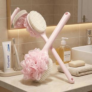 搓澡刷搓澡巾细砂洗澡刷软毛手持长柄三合一浴花刷子沐浴球搓背刷