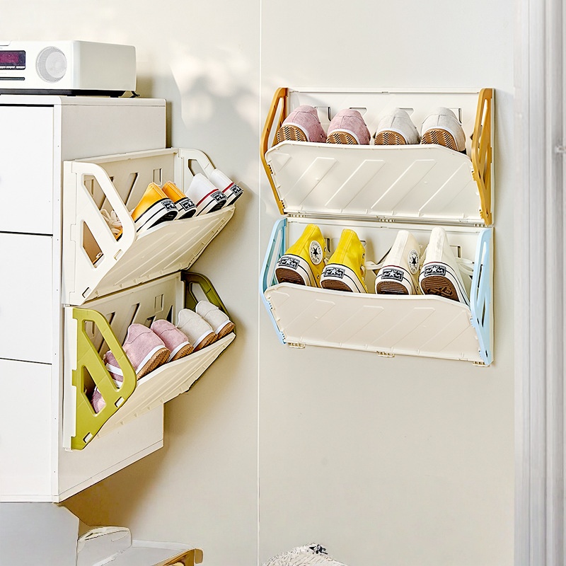 壁挂式门后简易可折叠鞋架