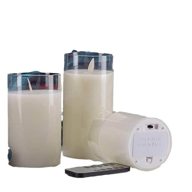 玻璃罩灯三件套电子蜡烛灯仿真LD电子蜡烛灯装饰玻璃罩