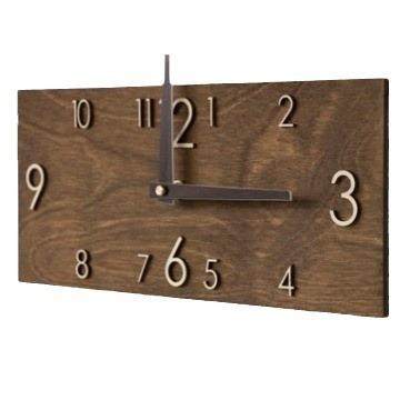 爆款复古创意长方形木制挂钟家居客厅办公室装饰墙面挂表石英钟
