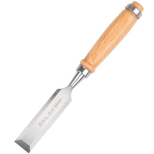 5PCS木柄凿子木凿扁铲平凿刀木工凿平凿套装木工凿子木工工具凿