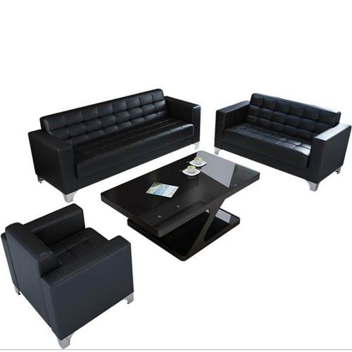 办公沙发简约会客接待商务三人位单人沙发办公室沙发茶几组合