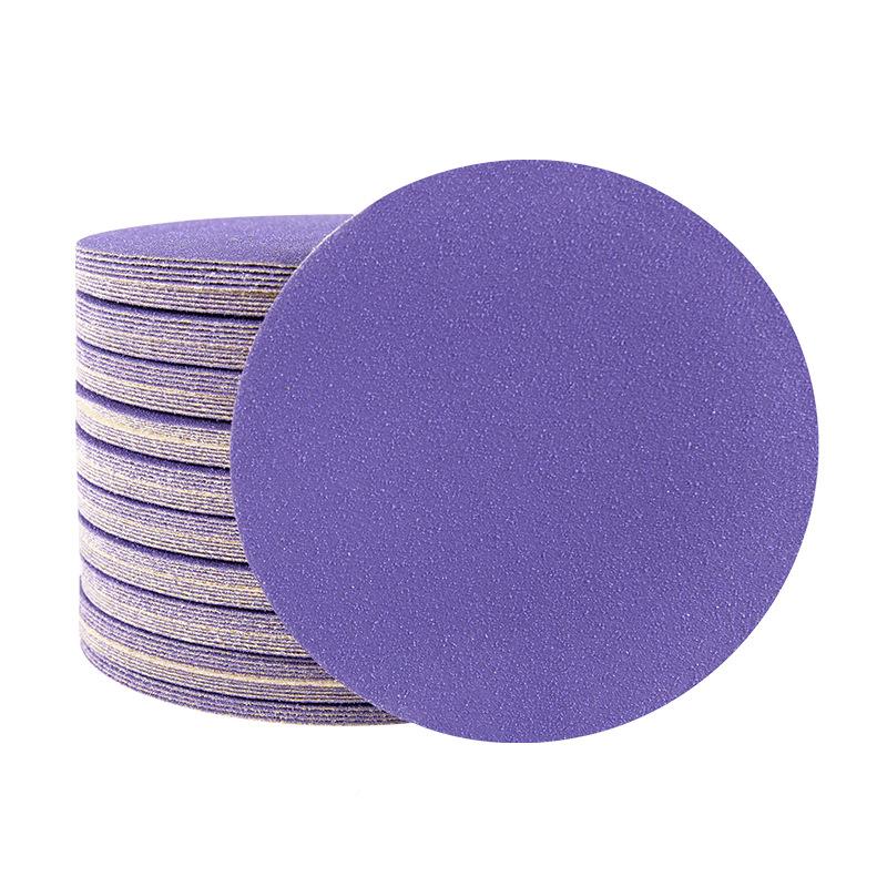 5寸6机寸植绒磨砂纸5英寸【汽车圆盘片气磨金紫砂抛光砂属打磨砂