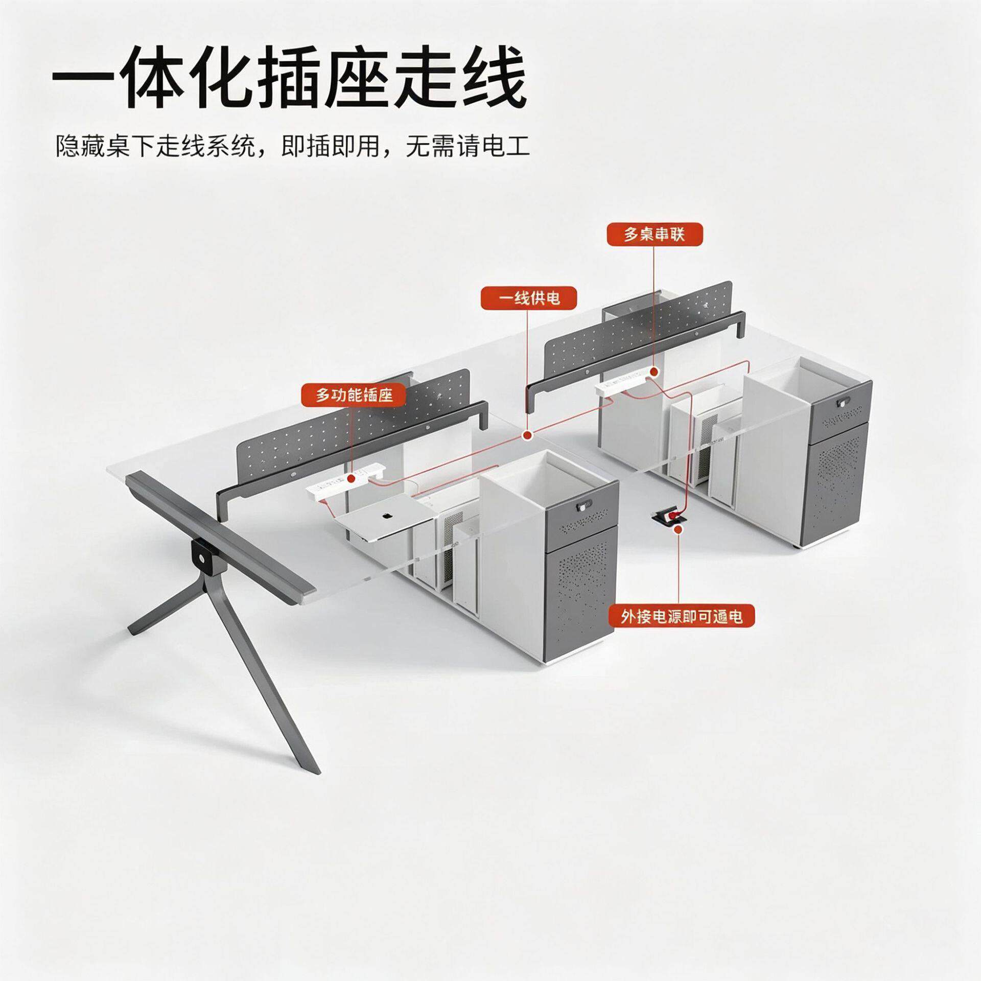 公桌员工位简约现电脑桌洞洞板屏风职员桌公室桌椅组合桌子