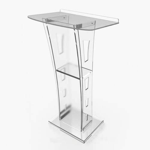 货源亚克力演讲台颁奖迎宾台七彩灯透明发光讲台