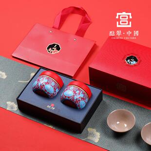 二两三两装密封金属铁罐礼盒红茶绿茶龙井茶茶叶包装空盒烫金礼盒