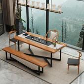 新款 新中式 简约实木家用茶室泡茶桌 办公室功夫禅意茶桌椅组合