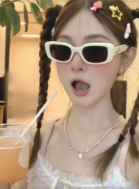 速发220韩镜白色墨系潮级感嘻哈方形太百搭