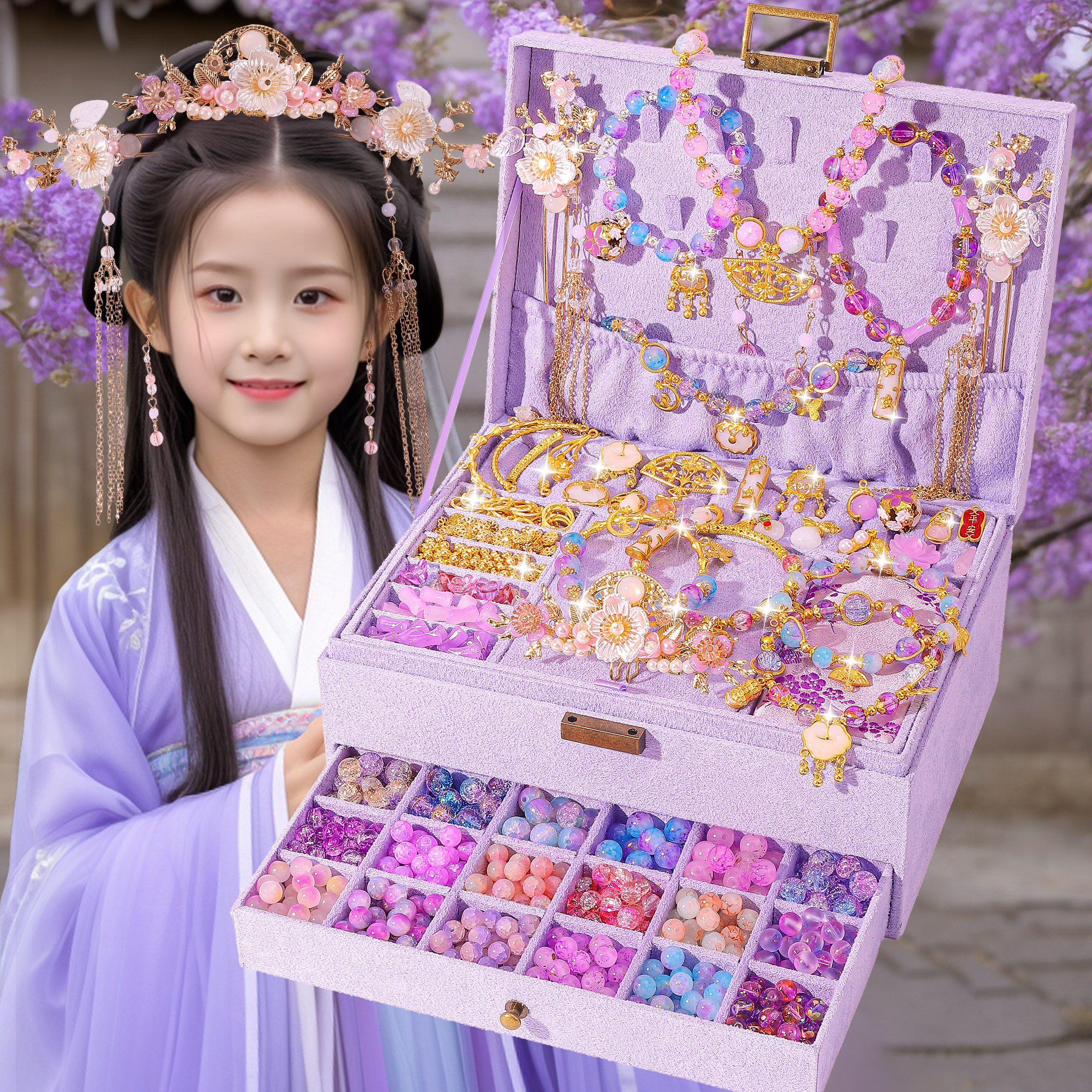 速发礼生日孩01物岁以上童玩具2024新款儿童古风首饰盒子12十生