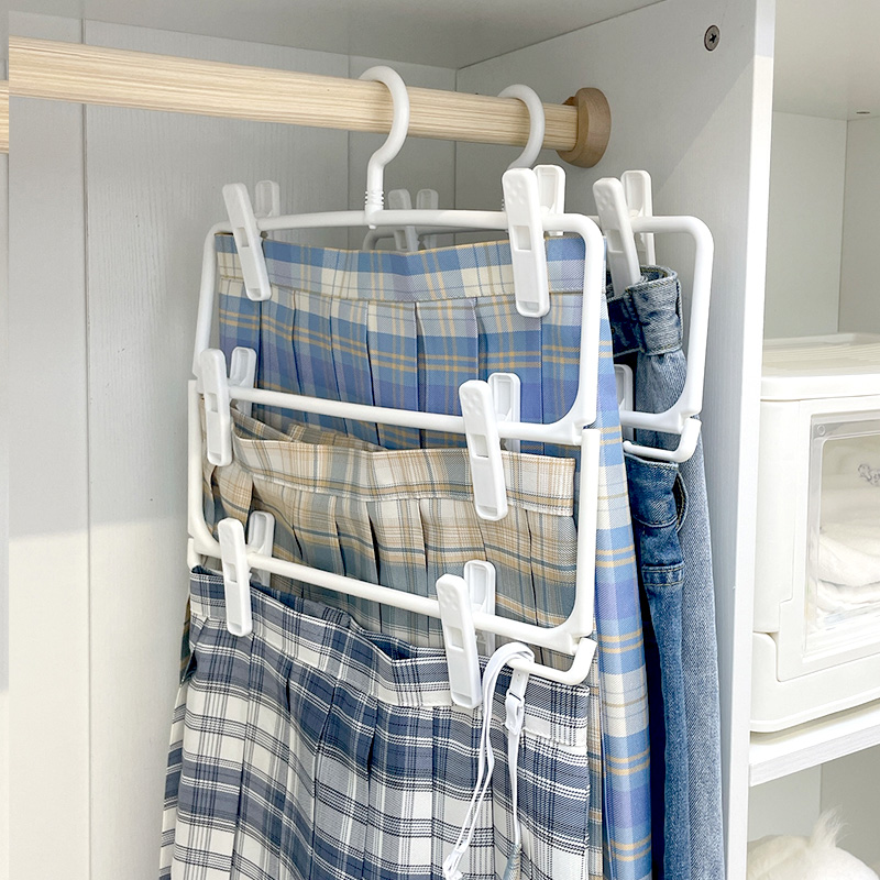 速发栋哈裙架家格jk裙子裙夹架子收纳神器晾晒用裙制服衣裤裤挂架