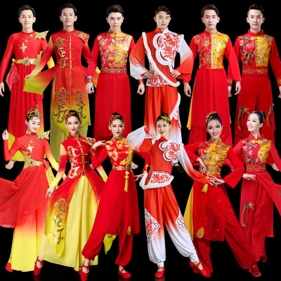 速发打鼓演出服装开场舞大鼓新款中国风成鼓鼓舞舞锣表演喜庆腰人