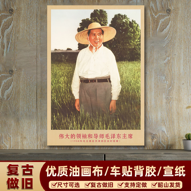 速发主席在天津农村视察古复宣传画客厅报画书房装饰海墙画