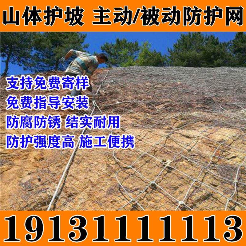 速发湖北荆门边坡防护网山体防落石网主动边坡防护网拦石网钢丝绳