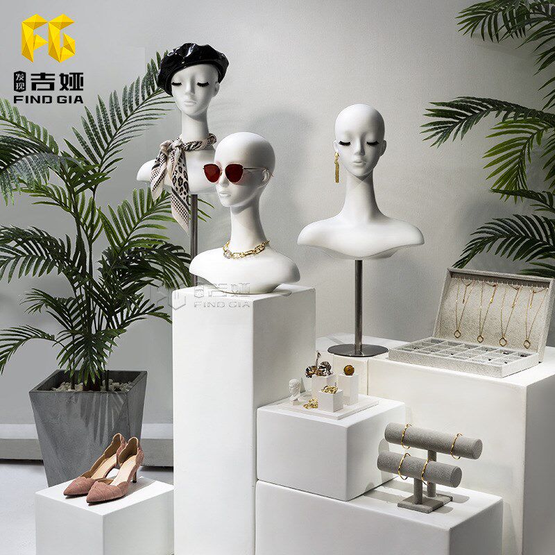 速发服装店陈列模具假发模特头编发带肩真人发人台假窗道特头橱人