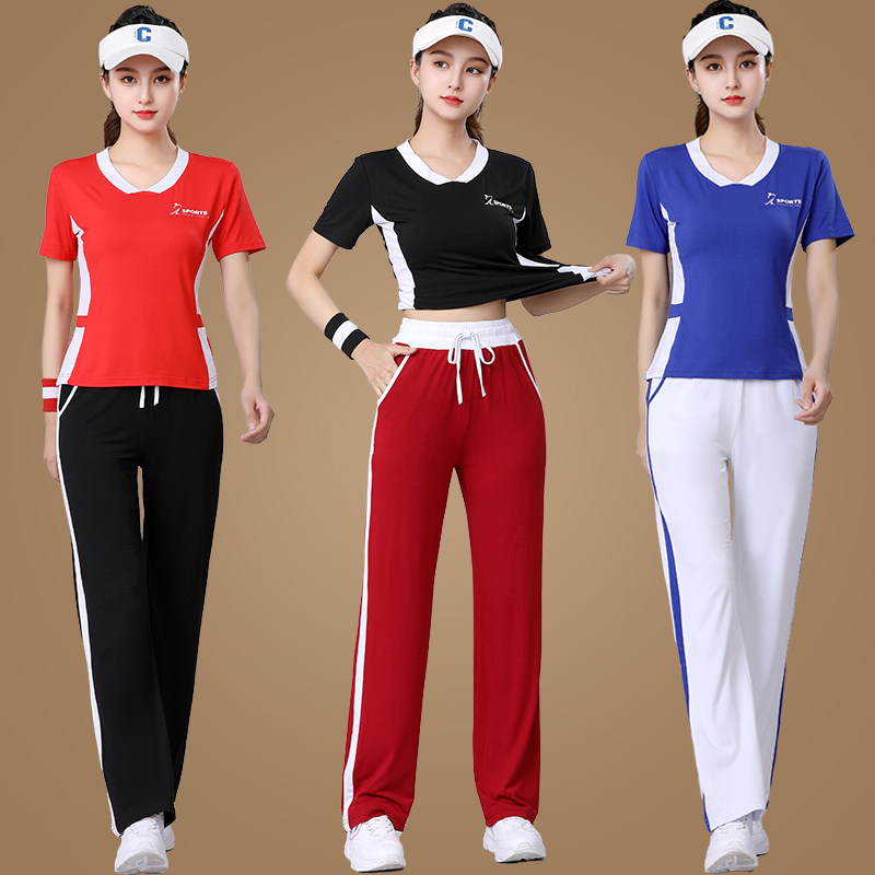 速发时尚广场舞服中新款套装夏服莫代尔上衣装老年跳舞衣季舞蹈服