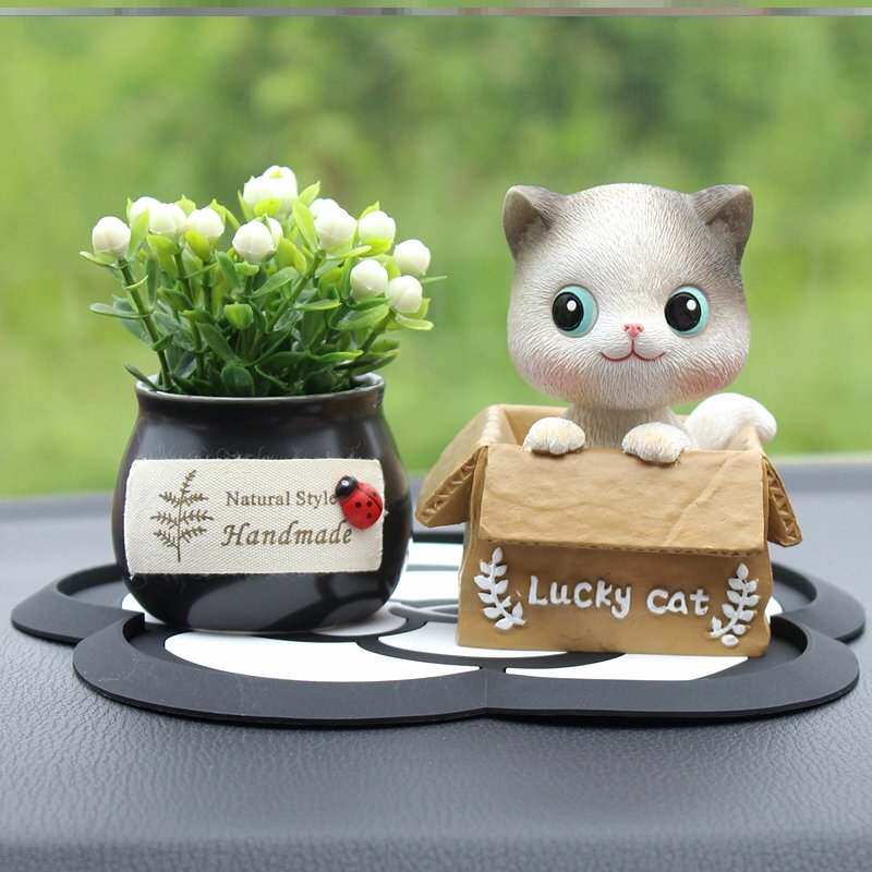 现货速发车上士内饰摇晃车子生玩偶小猫咪车里小装饰品车内摆件