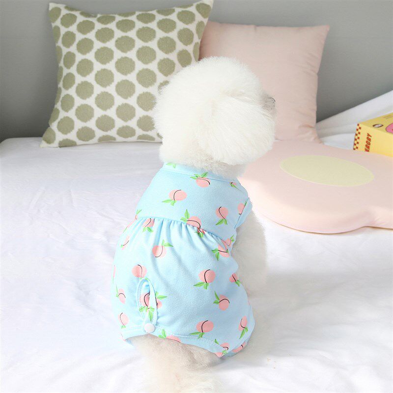 现货速发衣服装春夏狗裙子泰迪雪纳瑞小型犬2水蜜桃绝育服