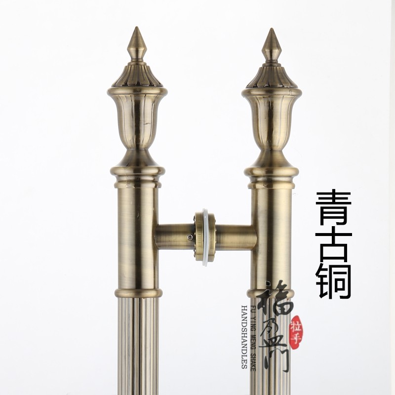 现货速发拉手欧式 仿古豪华酒店V大门木门把手古铜不锈钢 玻璃门