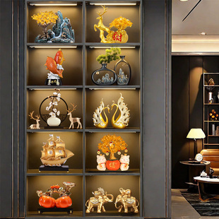 现货速发新中式博古架酒柜装饰品摆件中国风乔迁客厅玄关餐边柜好