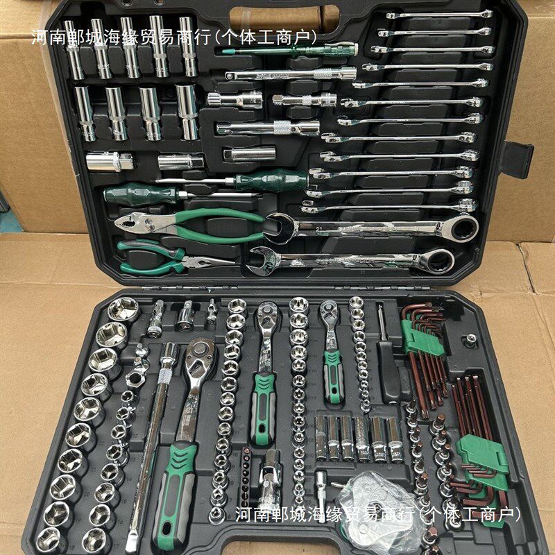 现货速发151件修车工具套装汽修维修汽车套筒扳手组套棘轮快速扳