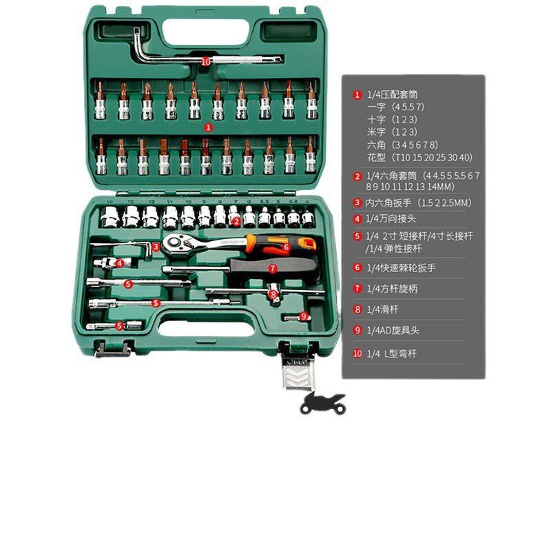 现货速发绿林汽修工具套装棘轮快速套筒扳手套管汽车修车摩托维修