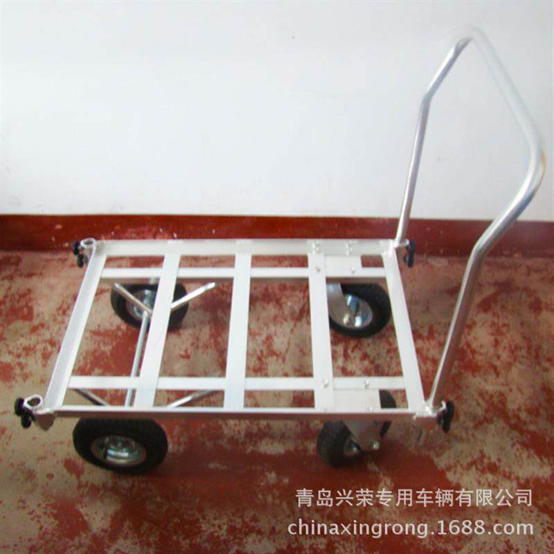 速发烟台厂家直供物流平板车+物流工具车铝制手推车四轮小推车