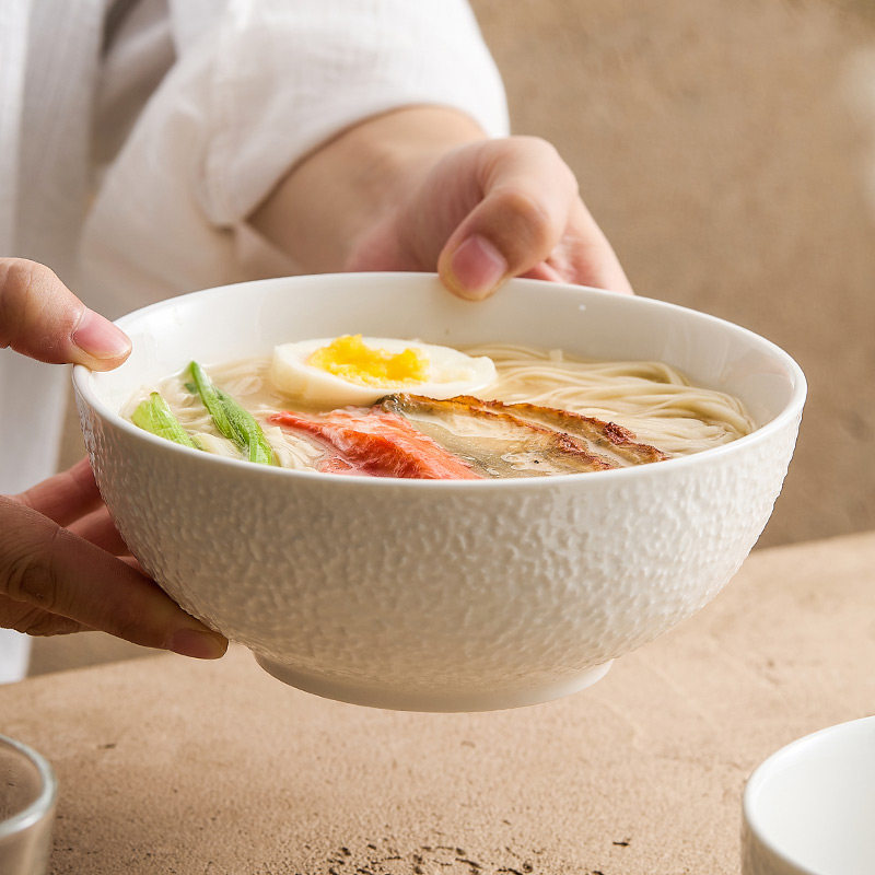 速发优格汤碗面碗家用米饭碗高颜2白色餐具值025新款陶瓷沙拉碗泡