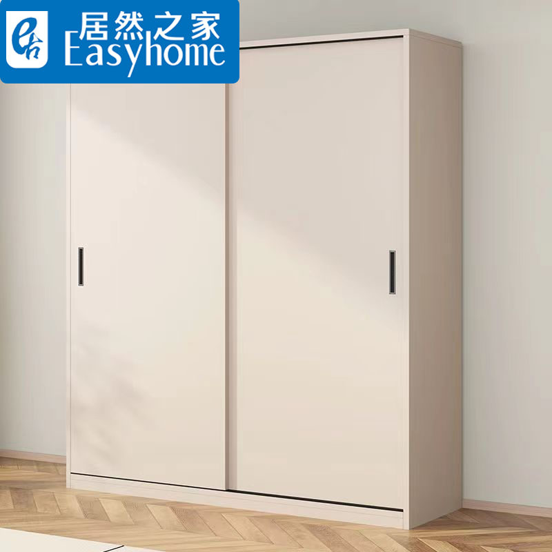 速发领童者实木衣柜家用卧室简门推拉易儿木衣橱房储物柜收纳柜子