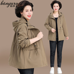 速发中老妈0秋装外套2妈24新款中年年休闲风衣中长款春大码上衣