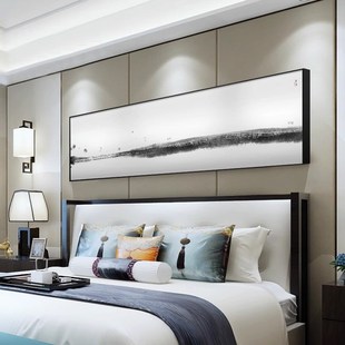 速发新意式 饰画茶室禅中墙 卧室画床头挂画酒店民抽客房宿象水墨装