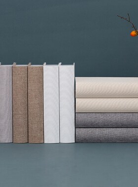 速发纯色圆弧麻布料饰书摆件样书间酒店道具书模型办公区装假板书