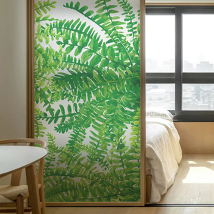 速发窗户绿植璃玻门贴纸防窥装 饰家间卫生居透光不透明防走光磨砂