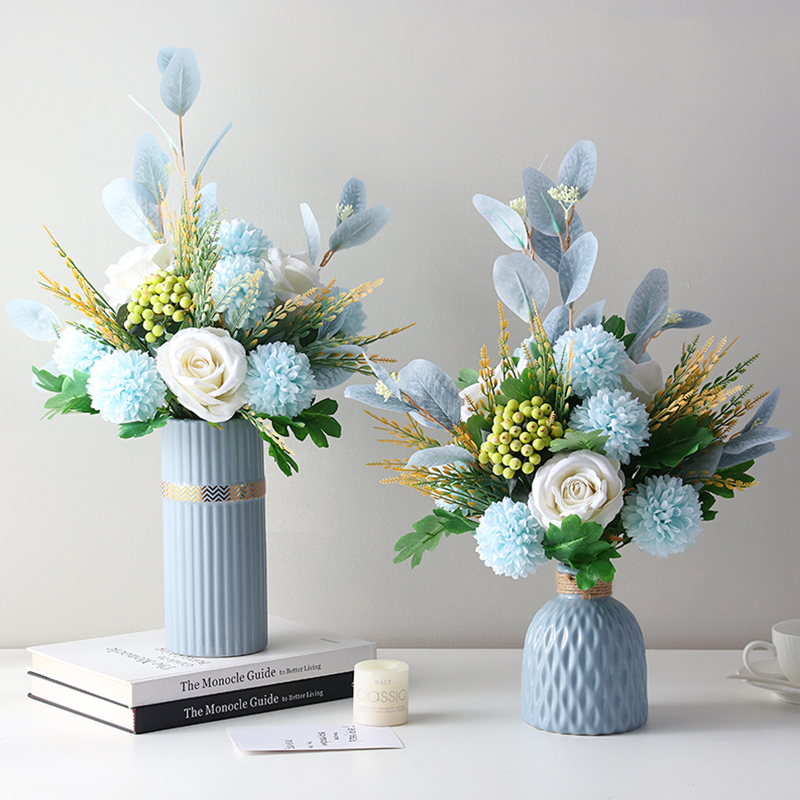 速发瓶奢花艺摆件带花轻假花花摆设客厅餐桌花摆花装饰