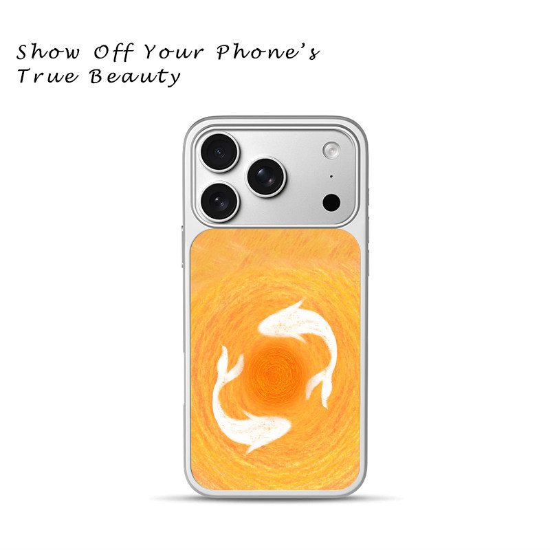 暖橙肌理太极双鱼手机壳治愈适用于苹果17promax新款手机壳iPhone air/16pro/15plus14玻璃13pro手机套冰感