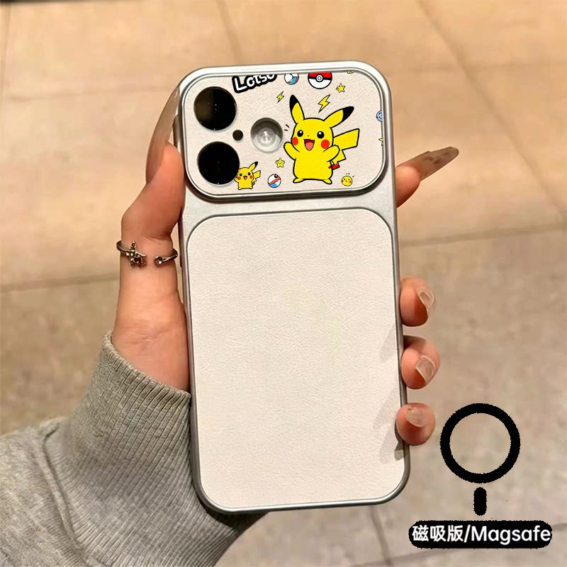 简约皮卡丘手机壳宝可梦活力童趣苹果18promax新款手机壳iPhone air/17pro/15plus14小羊皮13pro手机套冰感