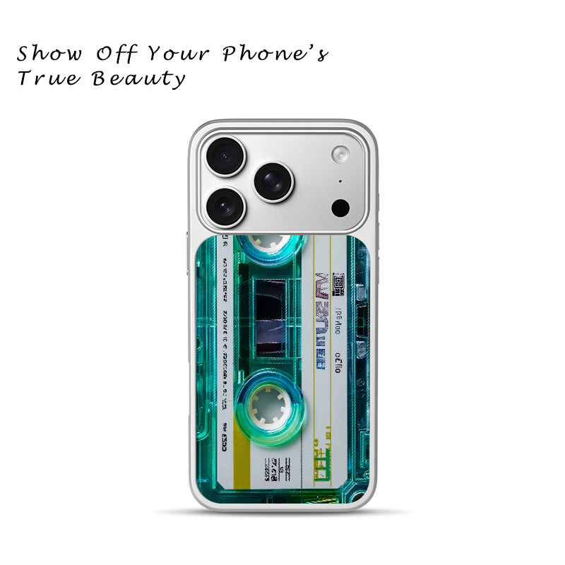 怀旧老式录音带插画适用于苹果17promax新款手机壳iPhone air/16pro/15plus14玻璃13pro小众手机套12男女冰感