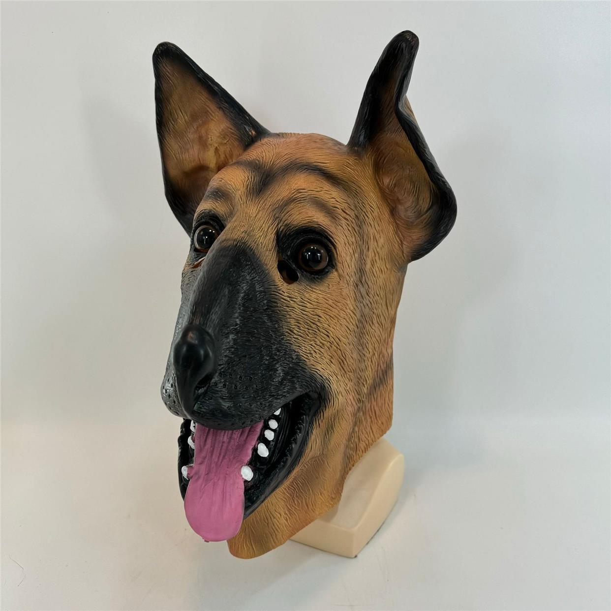 万圣节牧羊犬动物面具 乳胶头套 化装舞会装扮道具 逼真狗头面具