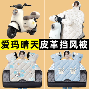 爱玛引擎MAX晴天PRO QB05电瓶电动车改装配件冬季专用加绒挡风被