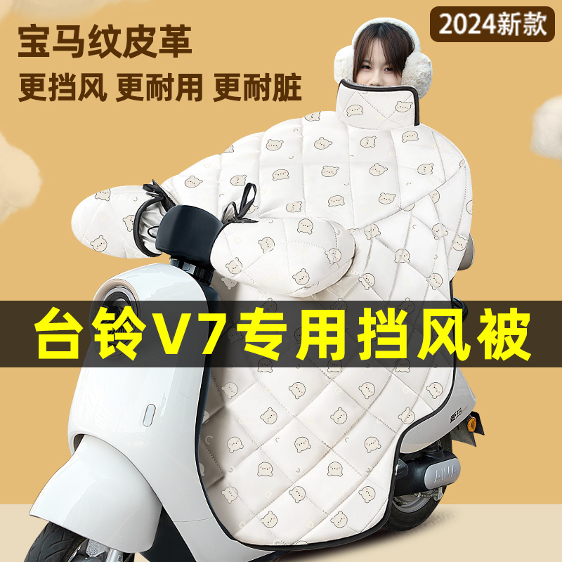 台铃V7EB电瓶电动车改装装饰配件冬季专用挡风被加绒加厚防水