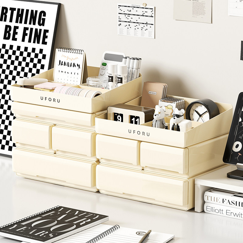 桌面收纳盒抽屉式学生文具办公桌整理柜办公室桌上透明杂物置物架,收纳整理,桌面收纳盒,淘宝优惠券,粉丝福利购,淘宝优惠卷