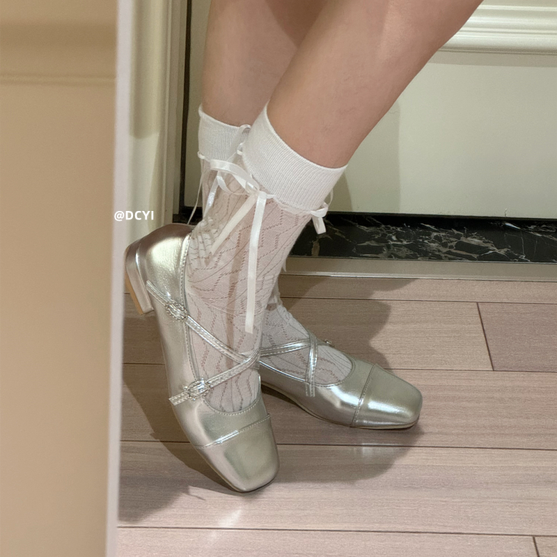 玛丽珍法式银色芭蕾风