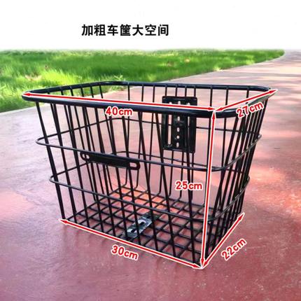 高档后支架大号车筐带盖置电瓶车改装加粗篮电动车宠物前置书包大