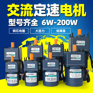 220V交流低慢速电机15W25W40W60W90W120W200W正反转带刹车小电机