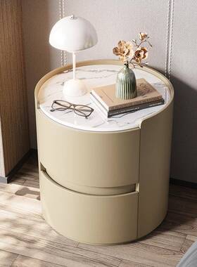 圆形头柜超小茶几31019简可爱新轻奢床边柜奶油风约现款代小巧床