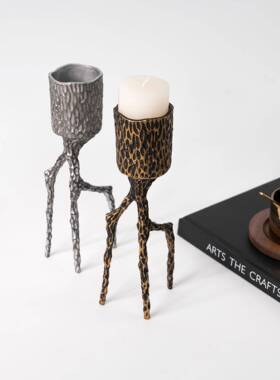 中古风样台装板间客厅餐桌饰玄关UZS锌合金烛摆件书房柜软装家居